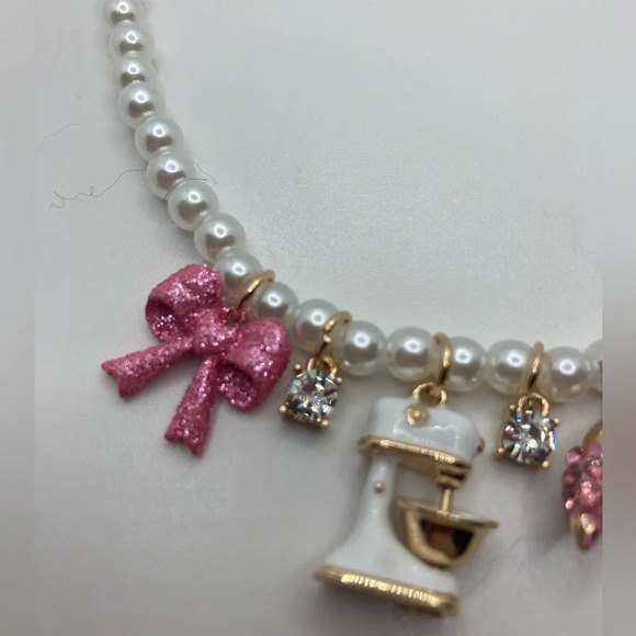 BETSEY JOHNSON SET Baby Cakes Baker’s Delight Charm Necklace & Earrings NEW NWT - Picture 3 of 14